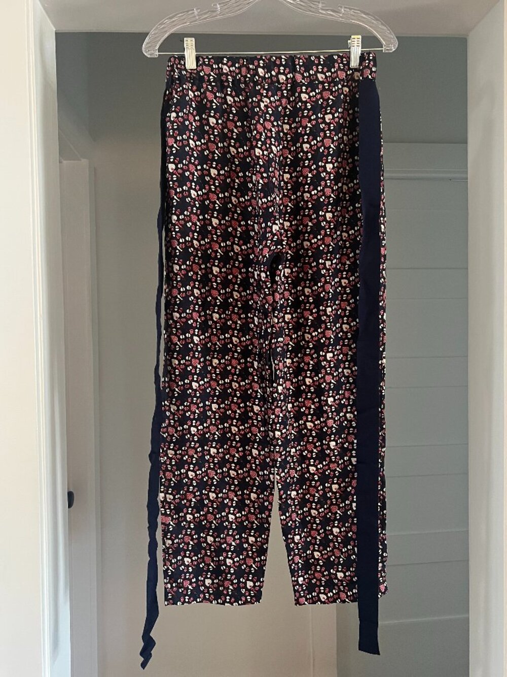 Raquel Allegra ribbon tuxedo silk pants